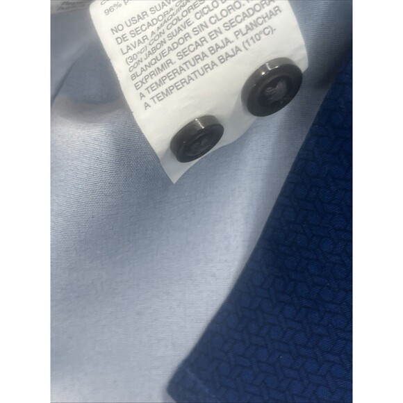 Perry Ellis Shirt Mens Large Motion Navy Blue Long Sleeve Casual Button Up - Picture 9 of 12